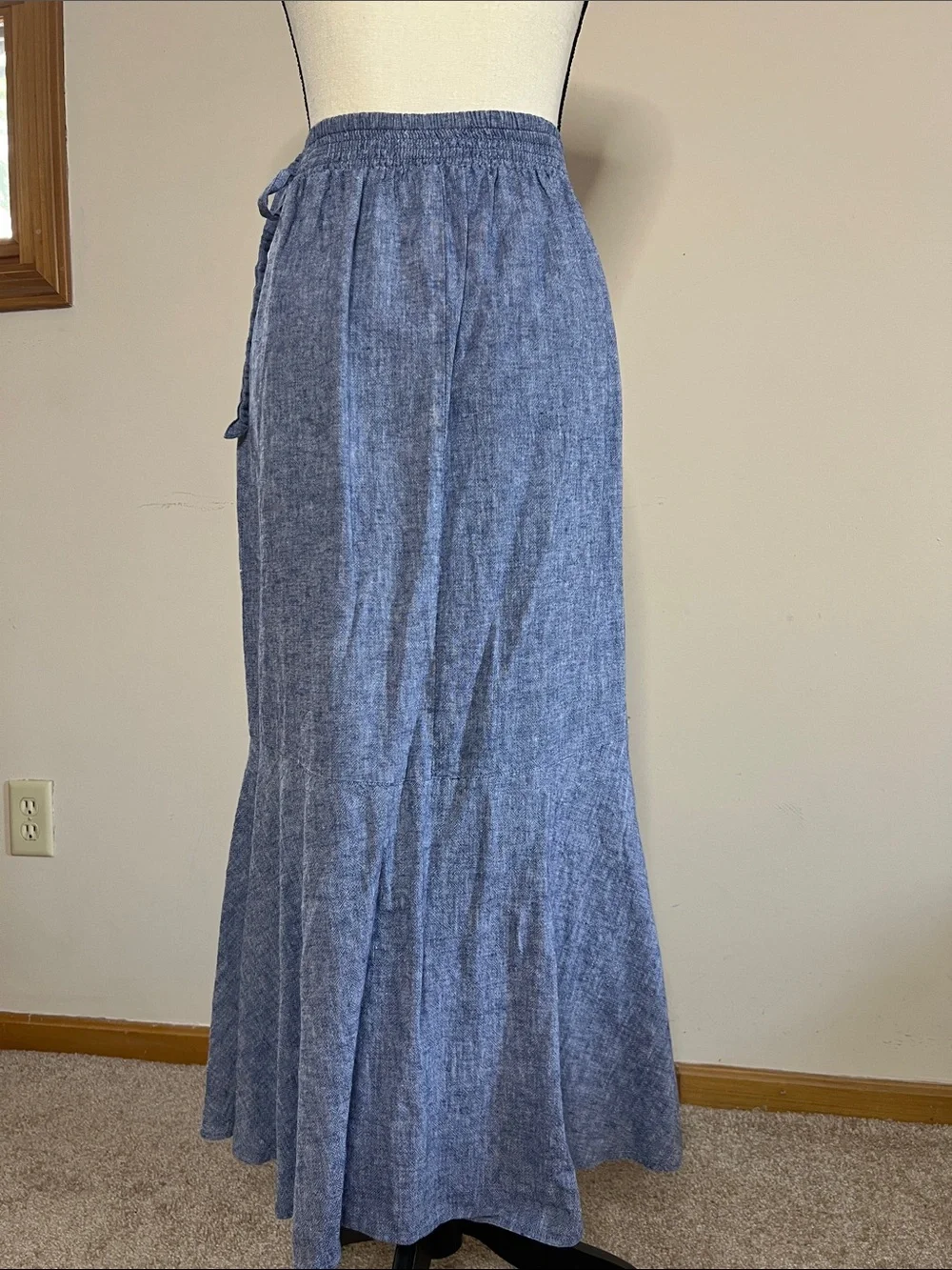 ➰🖇️🎁🛜Express Blue Wrap High-Low Maxi Skirt